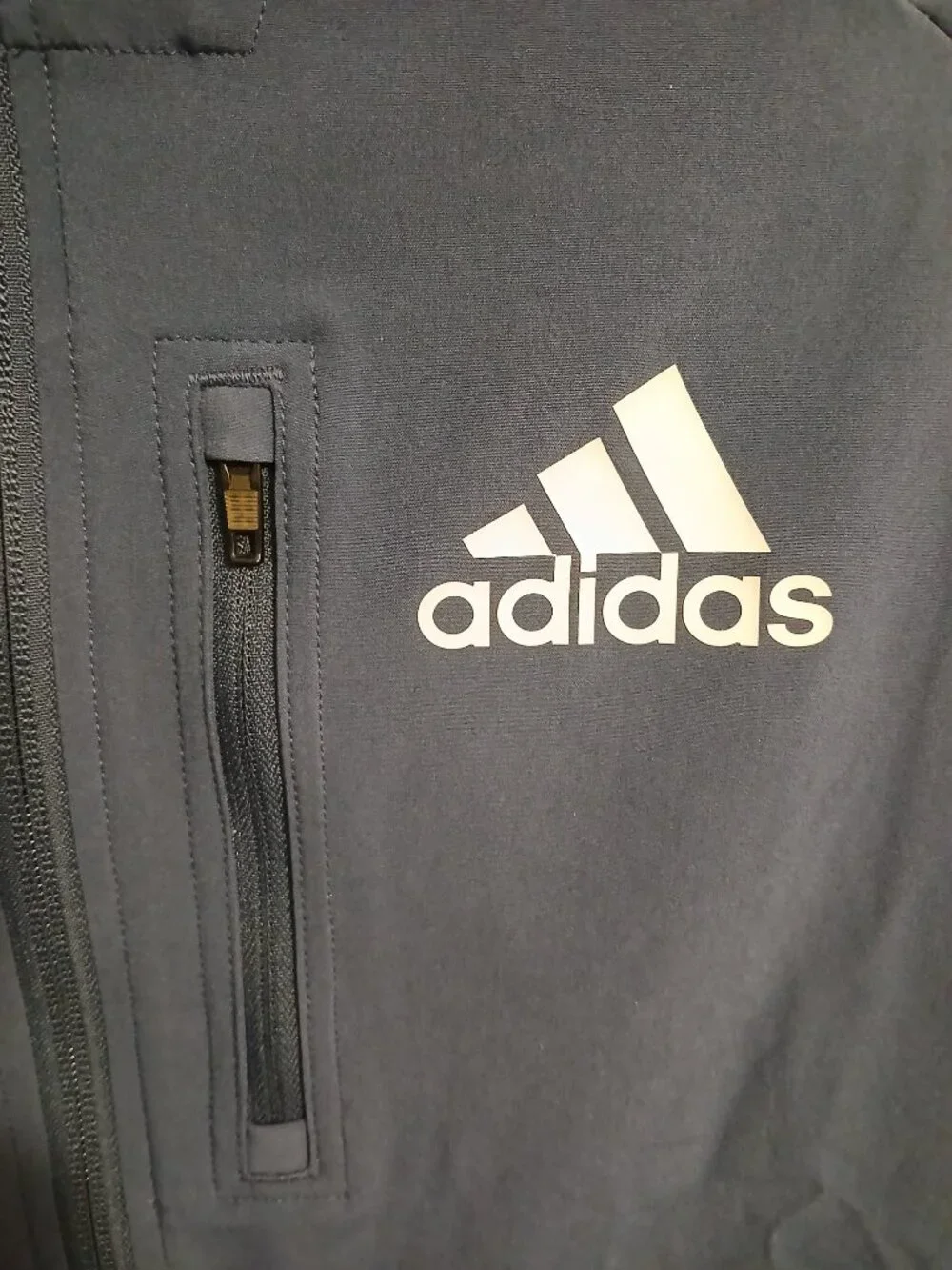 adidas Running Men's Wind/Rain Jacket, Size Medium - Blue, Zip Chest Pocket